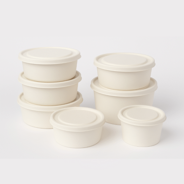 Round Bagasse /  Bowls with Lids – Disposable, Biodegradable & Eco-Friendly | We are Authorized Supplier