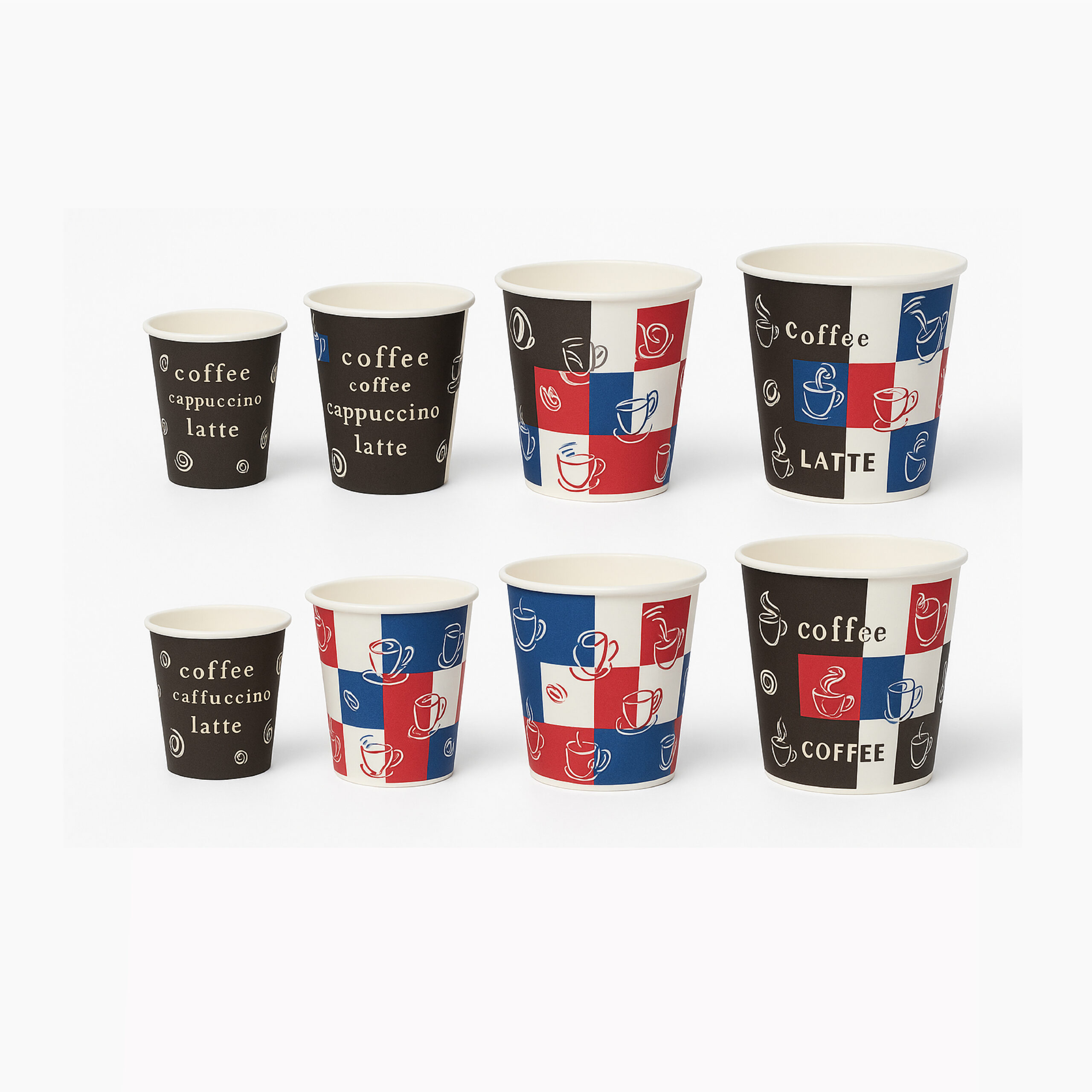 Disposable Paper Cups with Handle | Coffee & Tea Printed Design | Hot Beverage Cups | We are Authorized Supplier