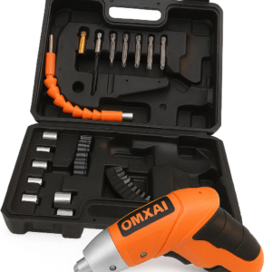 Electric Screwdriver & Drill Kit – 45 PCS Complete Power Tool Set with Screwdriver Bits, Drill Bits, Flexible Extension, Portable Carry Case – Ideal for Home Repair, DIY, Furniture & Office Use