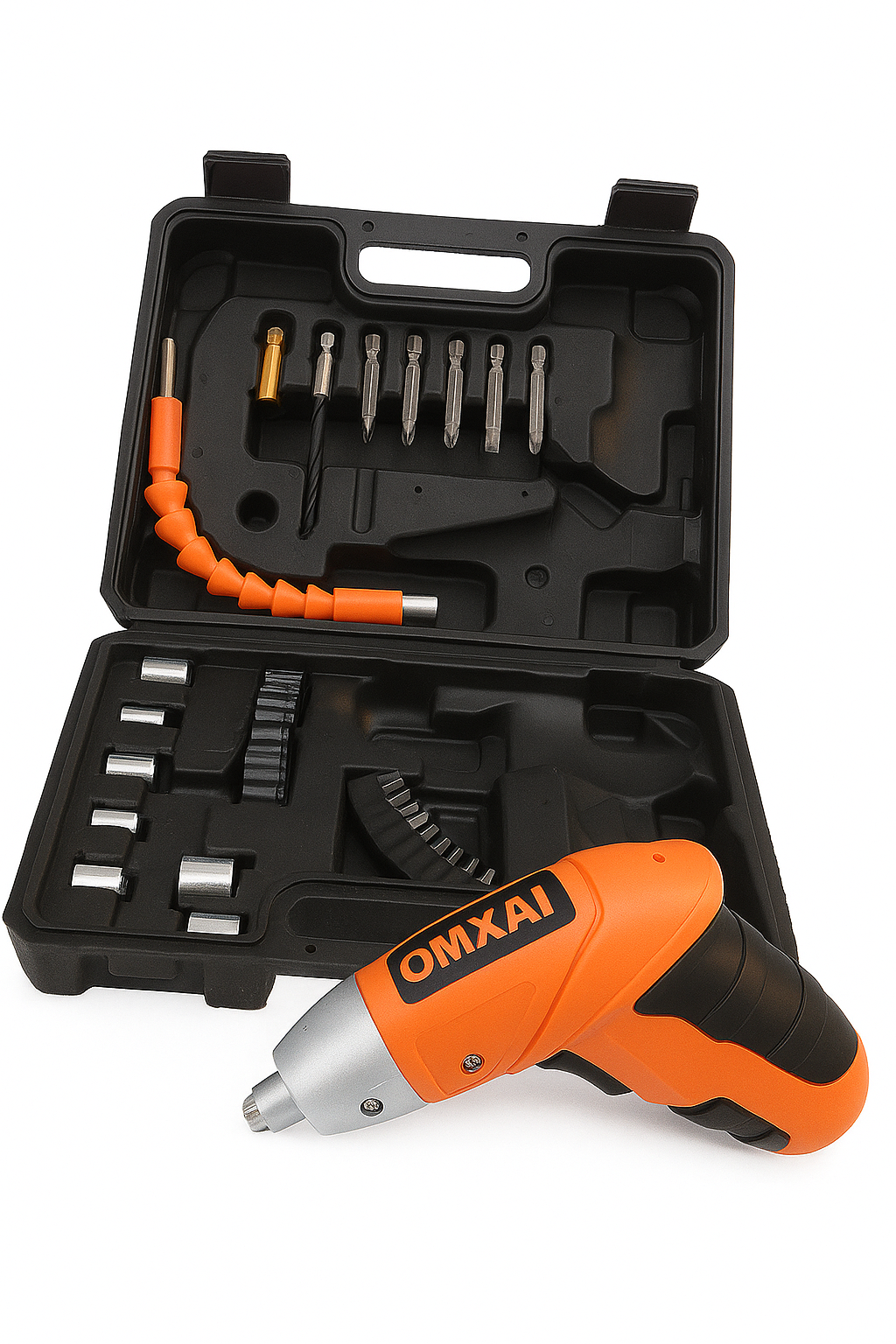 Electric Screwdriver & Drill Kit – 45 PCS Complete Power Tool Set with Screwdriver Bits, Drill Bits, Flexible Extension, Portable Carry Case – Ideal for Home Repair, DIY, Furniture & Office Use