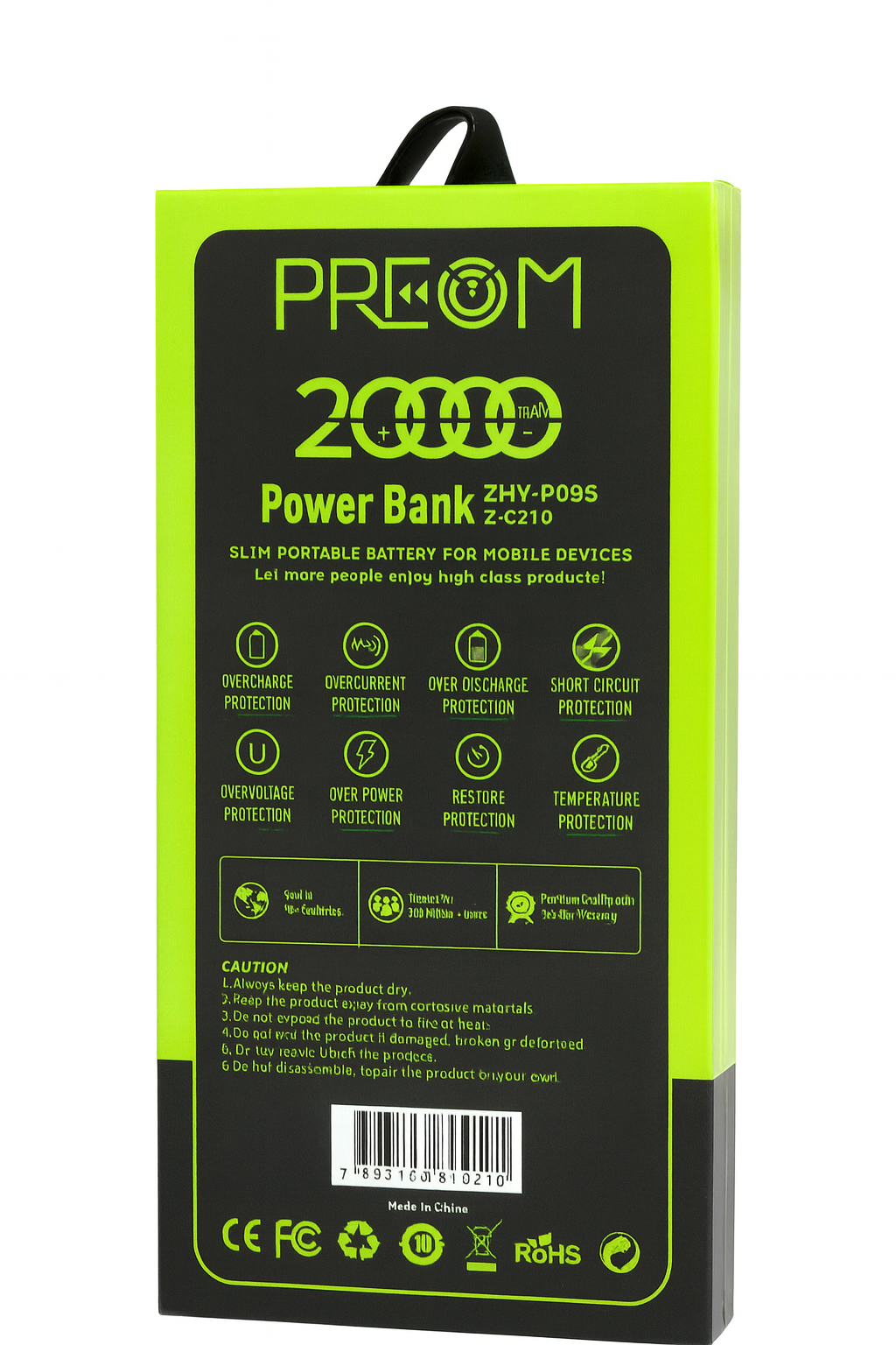 PRECOM 20000mAh Power Bank – Fast Charging Portable Battery Pack, Built-in Cables, LED Display, Slim & Lightweight, Universal Mobile Charger for Android & iPhone (Real Capacity) - Image 2